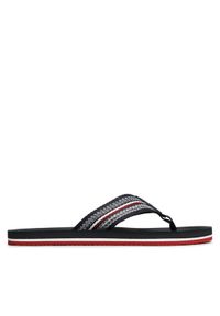 TOMMY HILFIGER - Tommy Hilfiger Japonki Comfort Corporate Beach Sandal FM0FM04616 Granatowy. Kolor: niebieski. Materiał: materiał