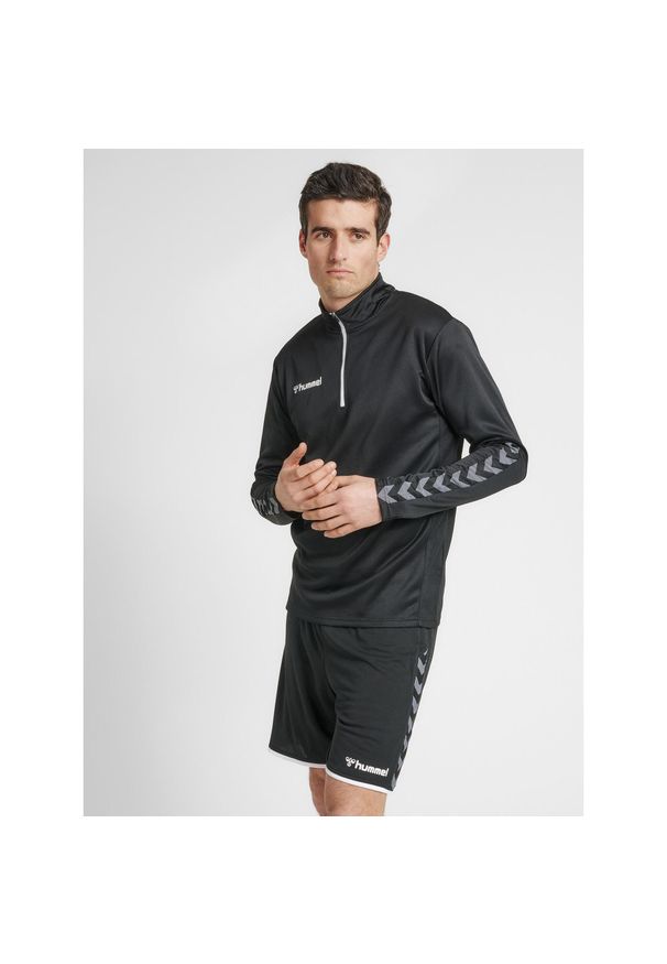 Bluza Hummel demi-zip hmlAUTHENTIC. Kolor: wielokolorowy, biały, czarny. Materiał: materiał. Sport: piłka nożna, fitness