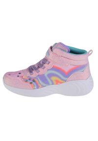 skechers - Buty do chodzenia dla dzieci Skechers Lighted Unicorn Dreams Magical. Wysokość cholewki: za kostkę. Zapięcie: rzepy. Kolor: różowy, wielokolorowy. Materiał: materiał, syntetyk. Szerokość cholewki: normalna. Sport: turystyka piesza