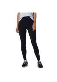 Legginsy New Balance WP21509BK - czarne. Stan: podwyższony. Kolor: czarny. Materiał: materiał. Styl: sportowy. Sport: fitness