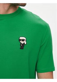 Karl Lagerfeld - KARL LAGERFELD T-Shirt 755027 542221 Zielony Regular Fit. Typ kołnierza: dekolt w karo. Kolor: zielony. Materiał: bawełna #3