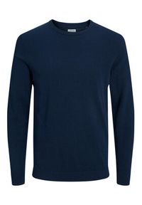 Jack & Jones Sweter 12137190 Granatowy Regular Fit. Kolor: niebieski. Materiał: bawełna