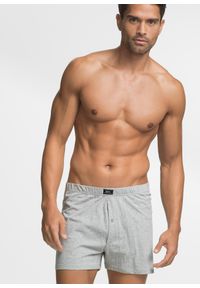 bonprix - Luźne bokserki z dżerseju z bawełną (4 pary). Kolor: szary. Materiał: jersey, bawełna #1