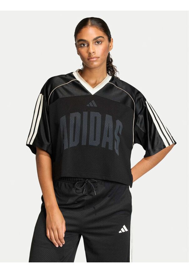 Adidas - adidas T-Shirt Stadium JY6971 Czarny Loose Fit. Kolor: czarny. Materiał: syntetyk