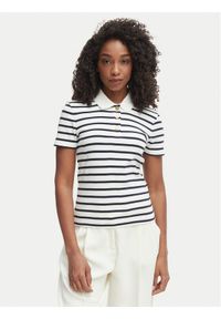 TOMMY HILFIGER - Tommy Hilfiger Polo WW0WW49252 Biały Slim Fit. Typ kołnierza: polo. Kolor: biały. Materiał: bawełna #1