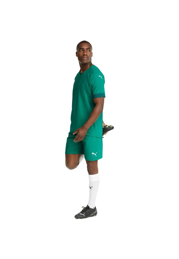 Spodenki Puma Teamfinal Shorts, Mężczyźni. Kolor: zielony. Materiał: poliester, materiał. Sport: piłka nożna
