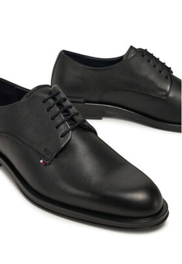 TOMMY HILFIGER - Tommy Hilfiger Półbuty Core Hilfiger Leather Shoe FM0FM05375 Czarny. Kolor: czarny. Materiał: skóra