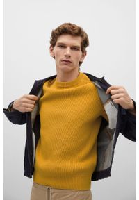 Mango Man - Sweter TEXAS. Okazja: na co dzień. Kolor: żółty. Materiał: materiał. Długość rękawa: długi rękaw. Długość: długie. Styl: casual #2