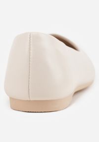 Born2be - Beżowe Wsuwane Balerinki z Ekoskóry na Płaskiej Podeszwie Imenna. Okazja: na co dzień. Zapięcie: bez zapięcia. Kolor: beżowy. Materiał: jeans. Obcas: na płaskiej podeszwie. Styl: elegancki, casual #7