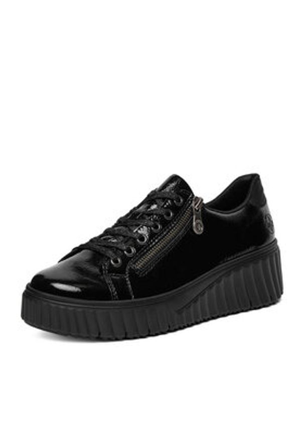 Rieker Sneakersy N2501-00 Czarny. Kolor: czarny. Materiał: skóra, lakier