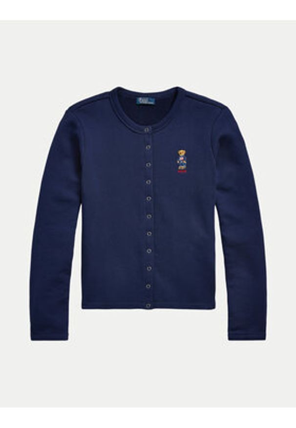 Polo Ralph Lauren Kardigan 211955298001 Granatowy Slim Fit. Typ kołnierza: polo. Kolor: niebieski. Materiał: bawełna