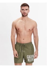 Calvin Klein Swimwear Szorty kąpielowe KM0KM00794 Beżowy Regular Fit. Kolor: beżowy. Materiał: syntetyk