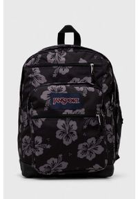 JanSport - Jansport plecak kolor czarny duży wzorzysty. Kolor: czarny. Materiał: włókno, materiał #1