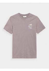 outhorn - T-shirt regular z nadrukiem męski Outhorn - fioletowy. Okazja: na co dzień. Kolor: fioletowy. Materiał: bawełna, jersey. Wzór: nadruk. Styl: casual #1