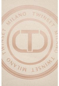 TwinSet - Twinset torebka kolor beżowy. Kolor: beżowy. Rodzaj torebki: na ramię #4