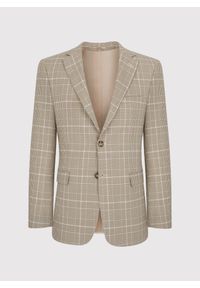 Pako Lorente - PAKO LORENTE – Beżowa marynarka męska w kratę. Kolor: beżowy. Materiał: poliester, elastan, wiskoza. Styl: boho #6