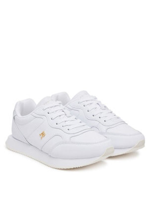 TOMMY HILFIGER - Tommy Hilfiger Sneakersy Runner FW0FW08696 Biały. Kolor: biały. Materiał: skóra
