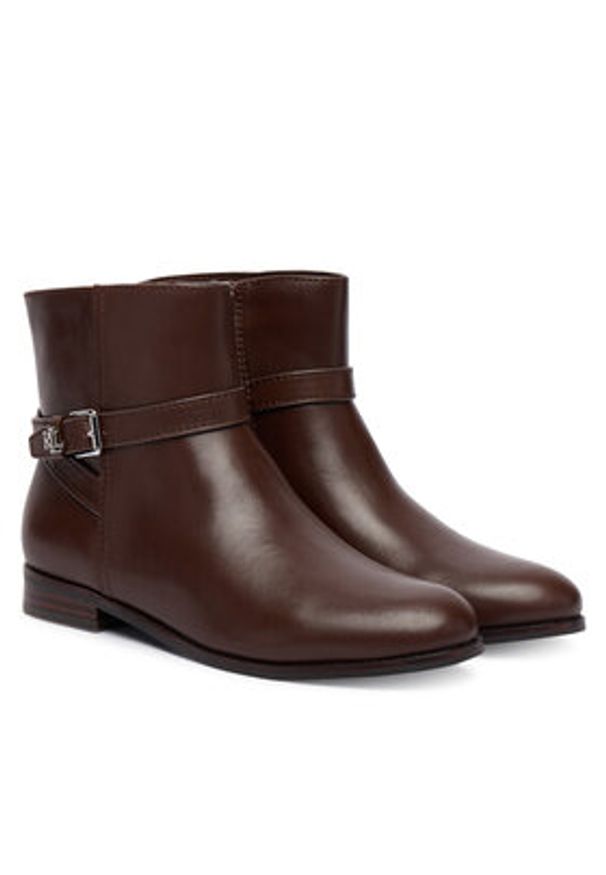 Lauren Ralph Lauren - LAUREN RALPH LAUREN Botki Brooke II 802974382002 Brązowy. Kolor: brązowy. Materiał: skóra