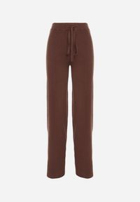 Born2be - Brązowe Spodnie Szerokie Spodnie z Wysokim Stanem z Domieszką Kaszmiru Nefrina. Okazja: na spacer, na co dzień. Stan: podwyższony. Kolor: brązowy. Materiał: kaszmir. Sezon: zima, jesień. Styl: casual, klasyczny #2