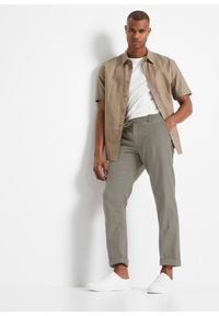 bonprix - Koszula z krótkim rękawem z przewiewnej mieszanki lnu. Kolor: brązowy. Materiał: len. Długość rękawa: krótki rękaw. Długość: krótkie. Sezon: lato #3