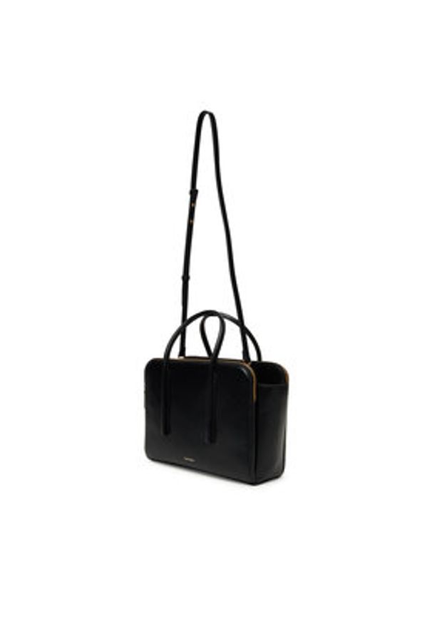 Calvin Klein Torebka Carryall Mini Leather Tote Bag LV04F3034G Czarny. Kolor: czarny. Materiał: skórzane