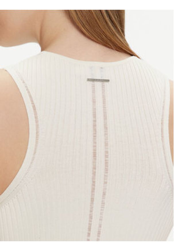 Calvin Klein Top K20K206506 Biały Slim Fit. Kolor: biały. Materiał: wiskoza