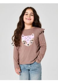 Sinsay - Koszulka z długimi rękawami - brązowy. Kolor: brązowy. Długość rękawa: długi rękaw. Długość: długie #1