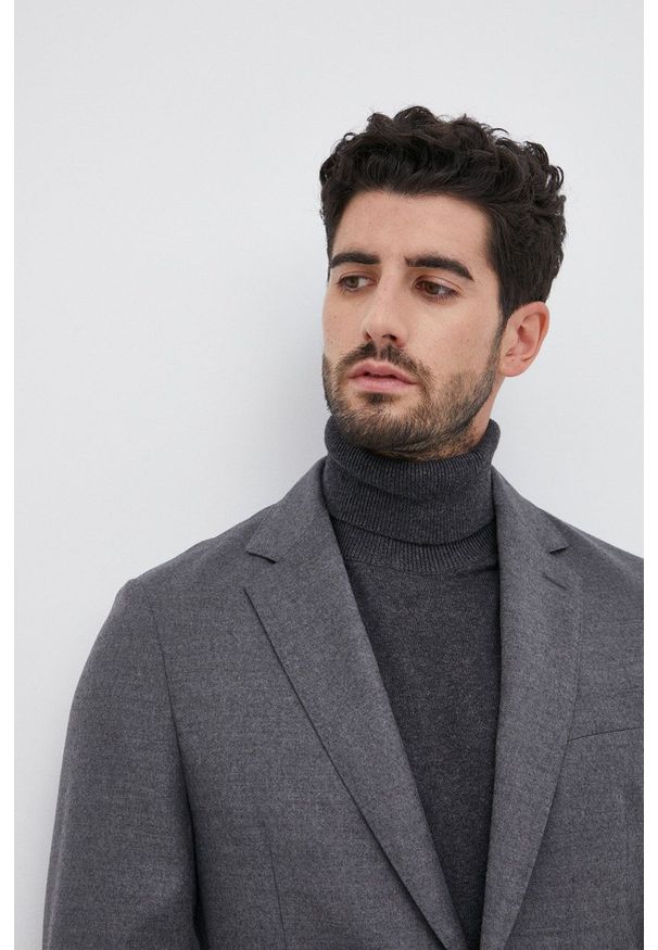 BOSS - Boss - Marynarka. Kolor: szary. Styl: klasyczny