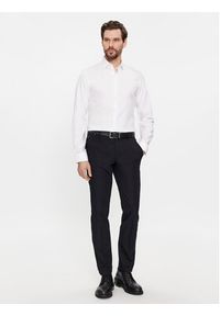 Calvin Klein Koszula Structure K10K112106 Biały Slim Fit. Kolor: biały. Materiał: bawełna #4