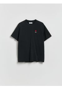 Reserved - T-shirt comfort fit - czarny. Kolor: czarny. Materiał: dzianina, bawełna