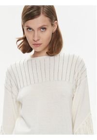 Pinko Sweter Libellula 102082 A19L Écru Regular Fit. Materiał: syntetyk #5