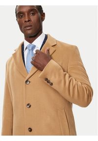 BOSS - Boss Płaszcz wełniany H-Hyde 50525739 Beżowy Slim Fit. Kolor: beżowy. Materiał: wełna #3
