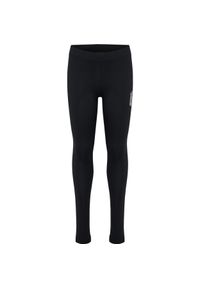 Legginsy dziecięce Hummel Base. Okazja: na uczelnię. Kolor: czarny. Materiał: tkanina. Styl: sportowy #1