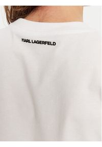 Karl Lagerfeld - KARL LAGERFELD T-Shirt A1W17025 Biały Relaxed Fit. Typ kołnierza: dekolt w karo. Kolor: biały. Materiał: bawełna #3