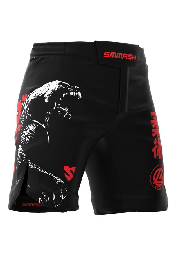 SMMASH - Spodenki do MMA męskie Smmash Zilla Ultra lekkie. Kolor: czerwony, biały, czarny, wielokolorowy