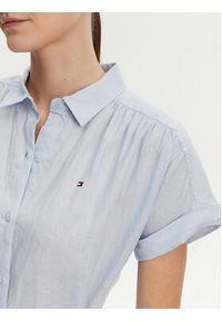 TOMMY HILFIGER - Tommy Hilfiger Sukienka koszulowa Ess WW0WW44653 Błękitny Regular Fit. Kolor: niebieski. Materiał: len. Typ sukienki: koszulowe #4