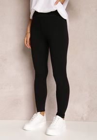 Renee - Czarne Legginsy Cirino. Okazja: na co dzień. Kolor: czarny. Materiał: bawełna. Styl: elegancki, casual