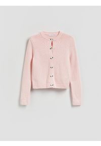 Reserved - Kardigan z ozdobnymi guzikami - pastelowy róż. Kolor: różowy. Materiał: dzianina, bawełna #1
