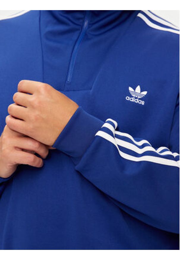 Adidas - adidas Bluza adicolor Funnel IX5216 Niebieski Regular Fit. Kolor: niebieski. Materiał: bawełna