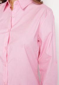 Born2be - Różowa Koszula na Guziki z Podwijanymi Rękawami Astarial. Okazja: na spotkanie biznesowe. Kolor: różowy. Długość rękawa: długi rękaw. Długość: długie. Styl: klasyczny, elegancki, biznesowy #5