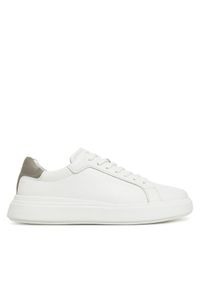 Calvin Klein Sneakersy Low Top Lace Up Lth HM0HM01016 Biały. Kolor: biały. Materiał: skóra