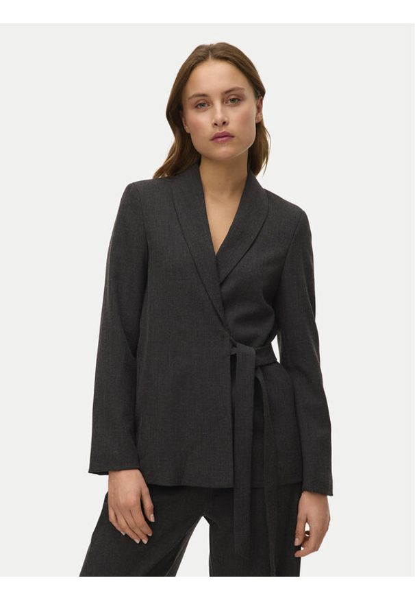 Vero Moda Marynarka Bestie 10333972 Szary Loose Fit. Kolor: szary. Materiał: syntetyk