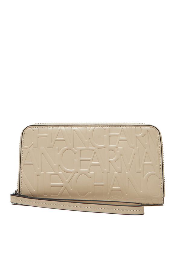 Duży Portfel Damski Armani Exchange. Kolor: beżowy