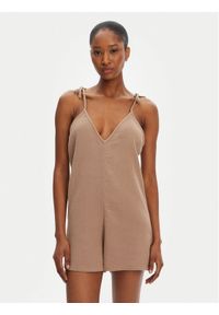 Roxy Kombinezon Sunrise And Sunset ERJX603456 Brązowy Regular Fit. Kolor: brązowy. Materiał: bawełna
