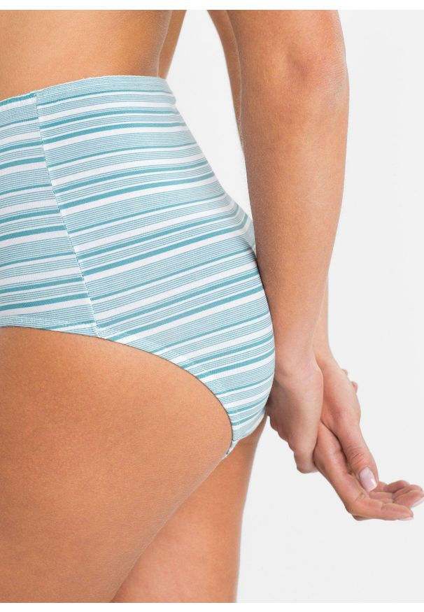 bonprix - Figi z wysoką talią (6 par). Kolor: niebieski. Wzór: gładki, paski