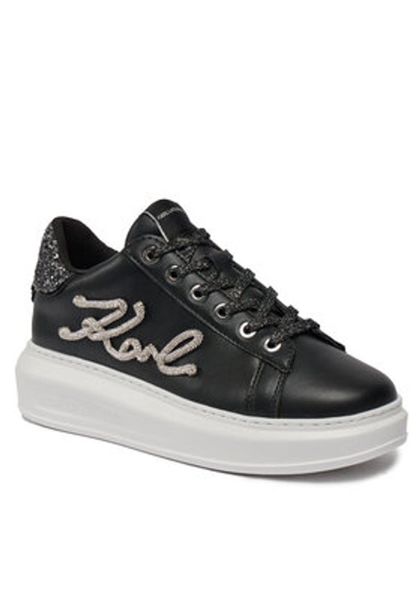 Karl Lagerfeld - KARL LAGERFELD Sneakersy KL62510G Czarny. Kolor: czarny. Materiał: skóra