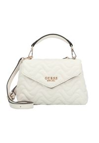 Guess - GUESS Biała damska torebka pikowana Mini. Kolor: biały. Materiał: pikowane. Styl: elegancki