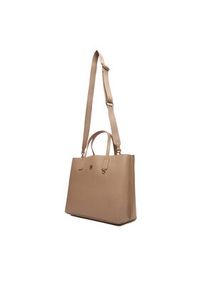 TOMMY HILFIGER - Tommy Hilfiger Torebka Th Distinct Satchel AW0AW17463 Beżowy. Kolor: beżowy. Materiał: skórzane #6