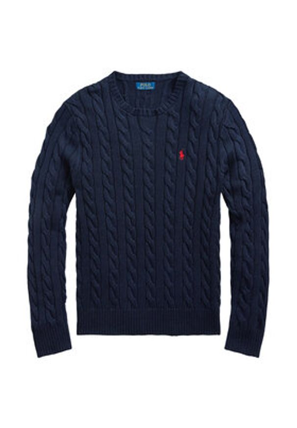 Polo Ralph Lauren Sweter 710775885001 Granatowy Regular Fit. Typ kołnierza: polo. Kolor: niebieski. Materiał: bawełna