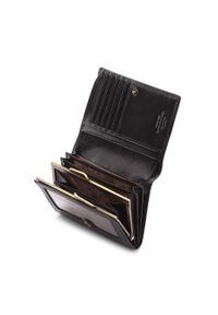 Wittchen - Damski portfel skórzany z herbem na napę czarny. Kolor: czarny. Materiał: skóra. Wzór: aplikacja #2